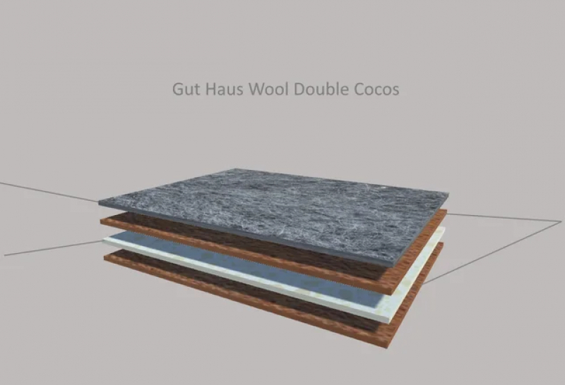 Тонкий матрац-топер Gut Haus Wool Double Cocos / Гут Хаус Вул Дабл Кокос 70х190 см - 2